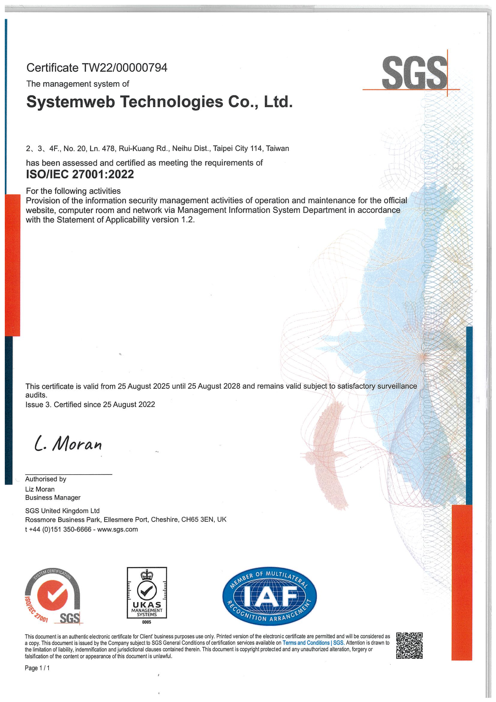 ISO/IEC 27001 certification